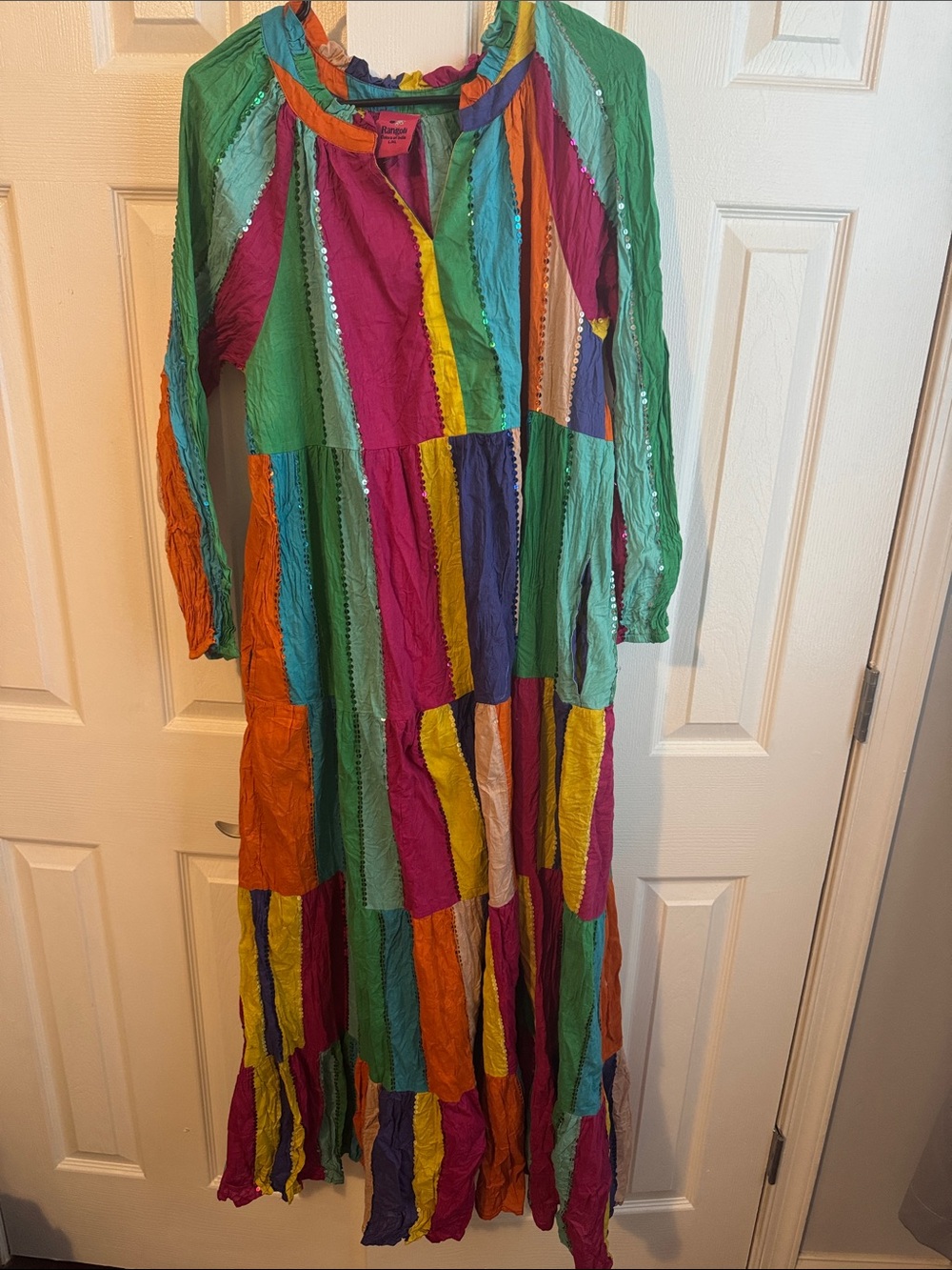Vibrant Patchwork Maxi Dress in Multicolor